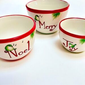 Holiday Bird Bowls x3 Sizes